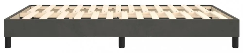 sötétszürke bársony rugós ágykeret 140x200 cm