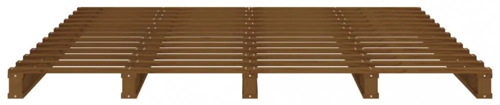 mézbarna tömör fenyőfa raklapágy 120 x 200 cm