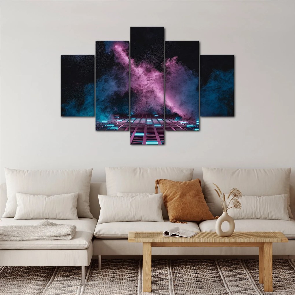 Kép - Rózsaszín-kék füst (150x105 cm)