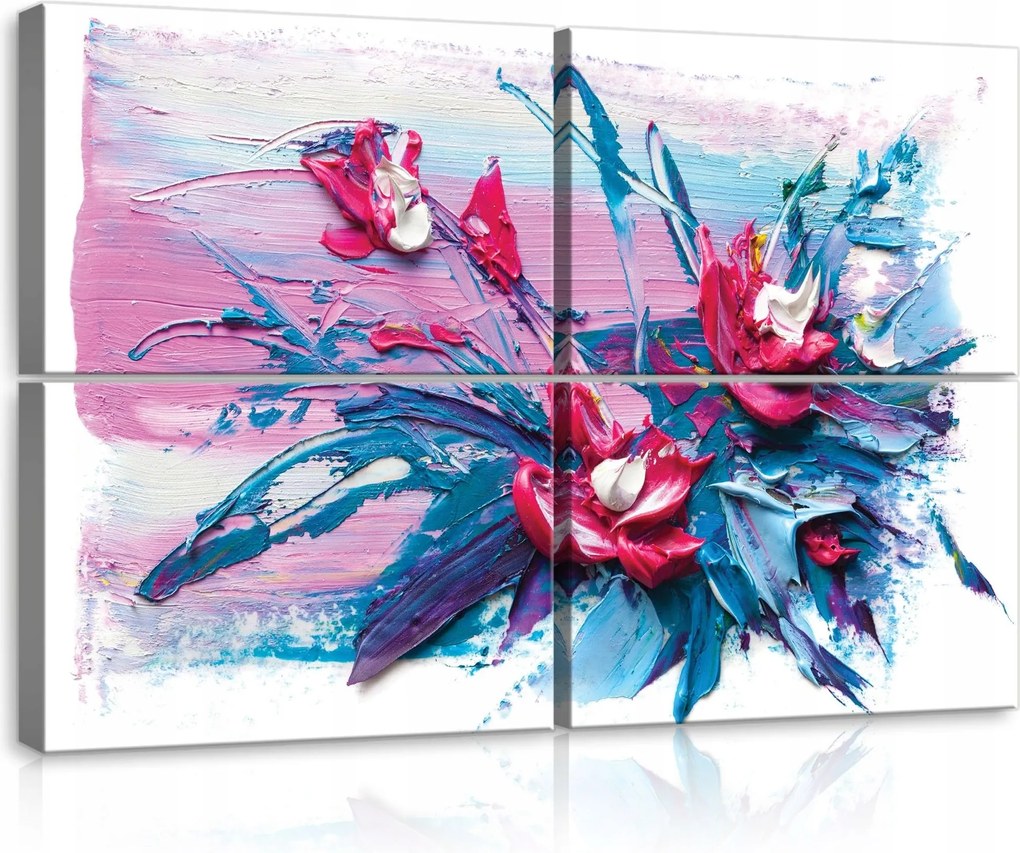 Vászonkép 120x80 Textúra festmény impasto virágok absztrakt modern