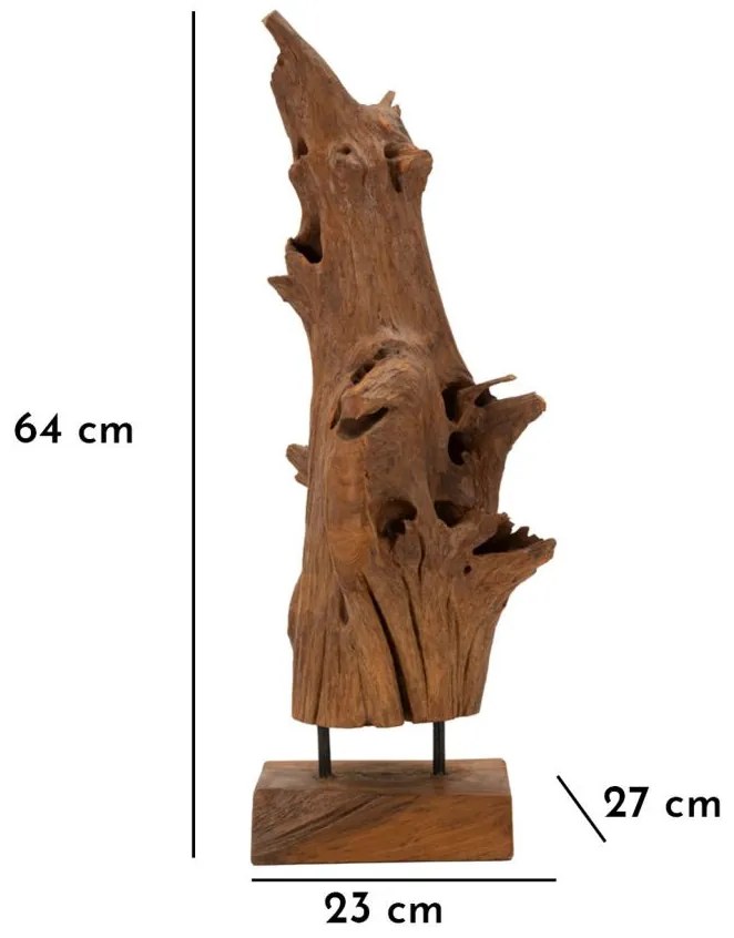 Akar szobor teak 23x27x64cm