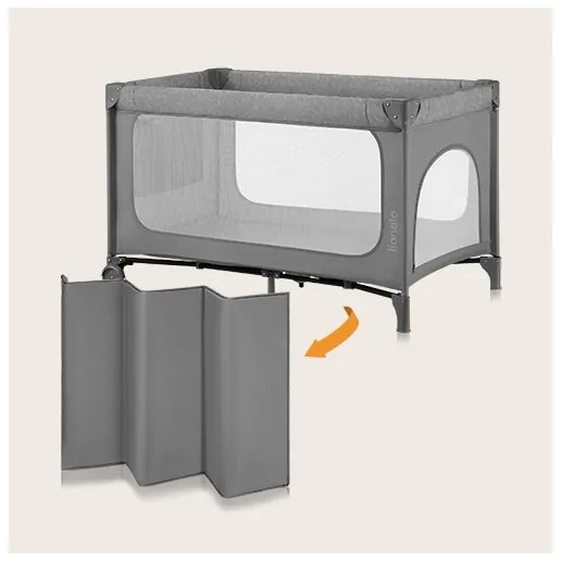 Lionelo - JASMIN EASY FOLD utazóágy Grey Stone