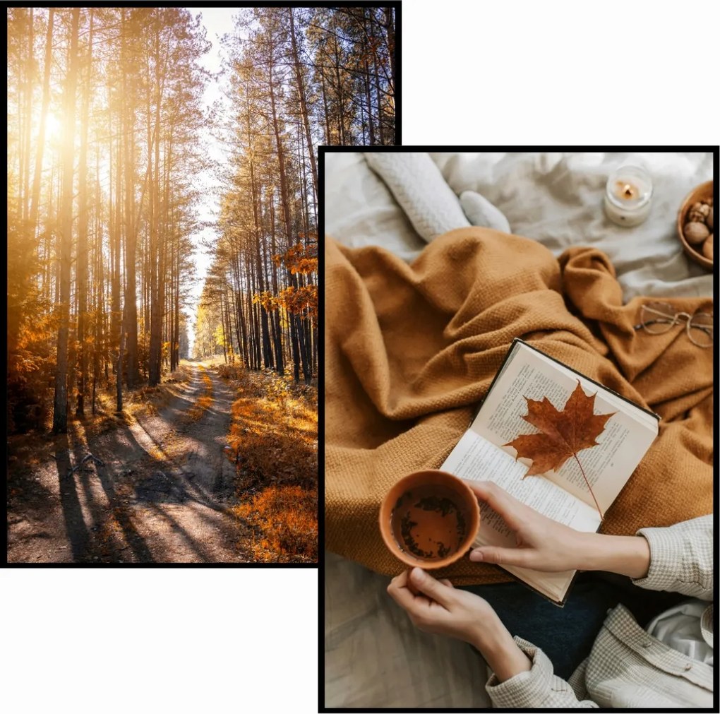 2 db-os poszter szett 40x50 eviero Ősz hálószoba nappali fali képkeret