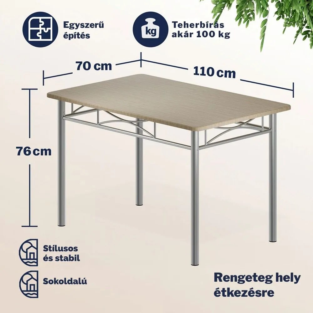 PAUL étkezőgarnitúra, 5 részes, tölgyfa Jurhan