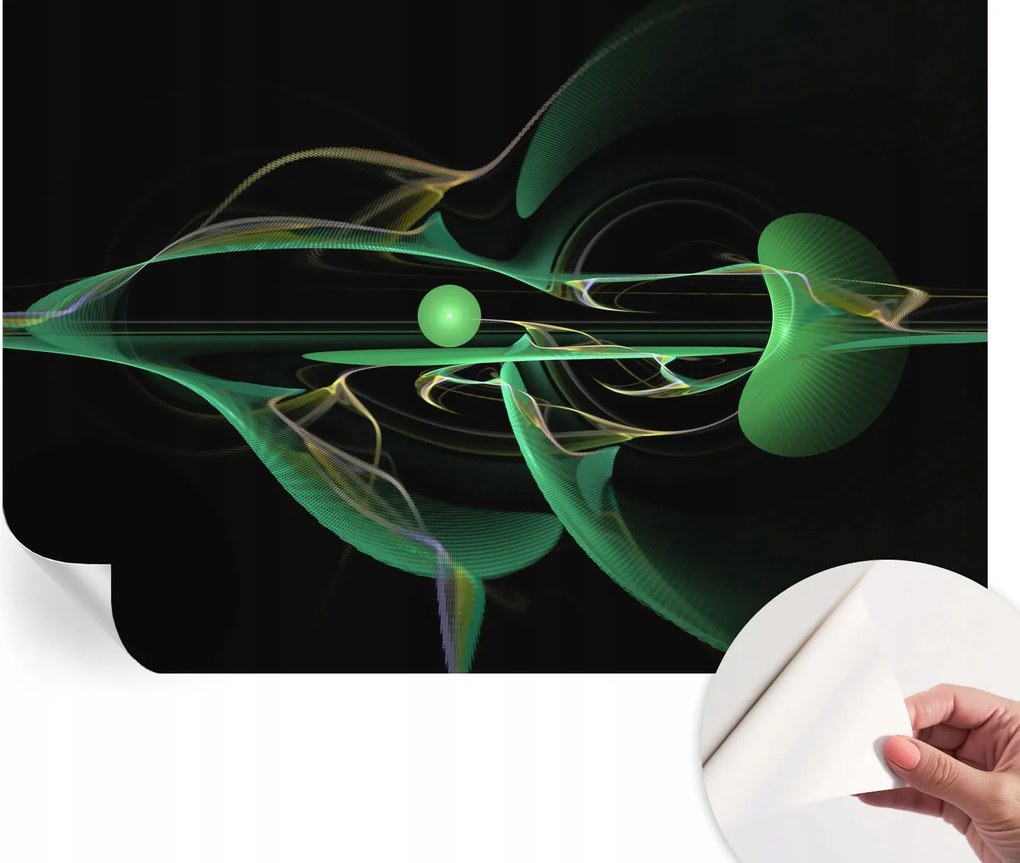 Dekoratív öntapadós fotótapéta Hálószobába Zöld hullámok 152x104 cm