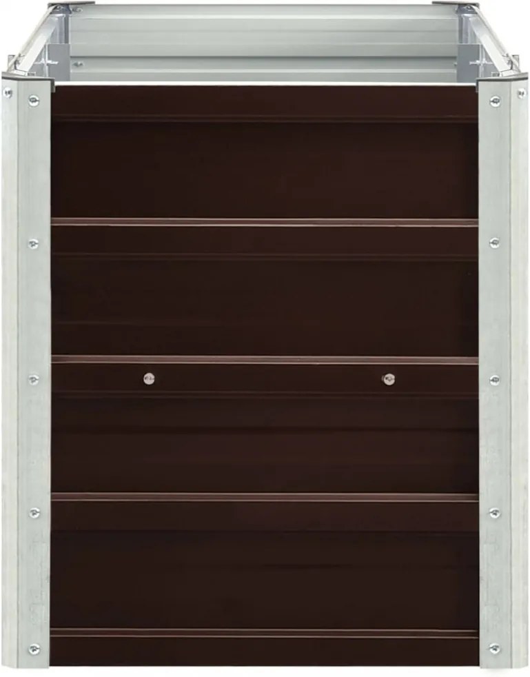 barna horganyzott acél kerti magaságyás 240 x 40 x 45 cm