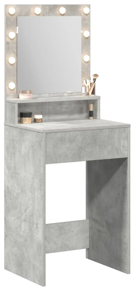LED-es sminkasztal Beton szürke 50x41x135 cm