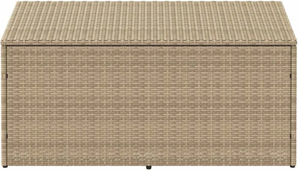 Bézs Színű Polyrattan Kerti Tárolóláda 110 X 50 X 58 Cm