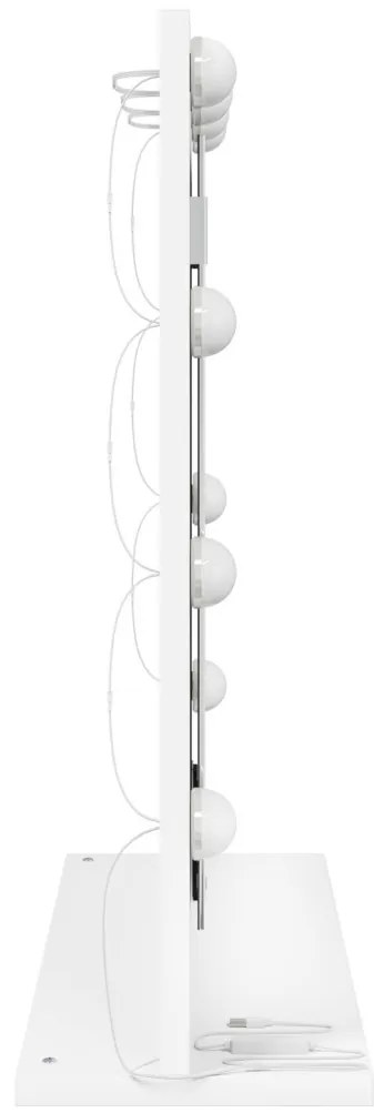 LED világítással ellátott sminktükör Fehér 60x55x18 cm
