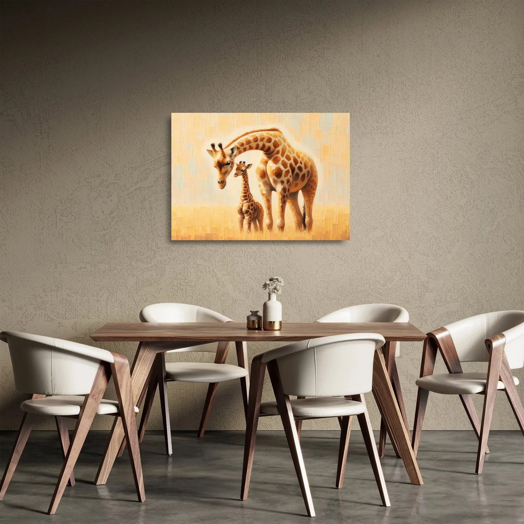 Üveg kép - Zsiráfok (70x50 cm)