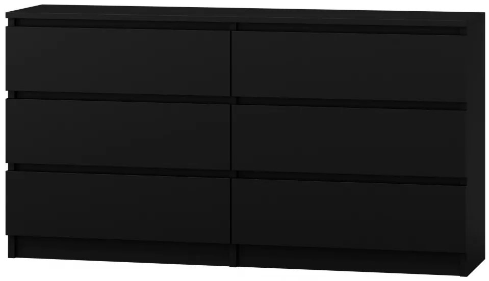 Baltrum M6 140 2X3 komód, 138x75x40 cm, fekete