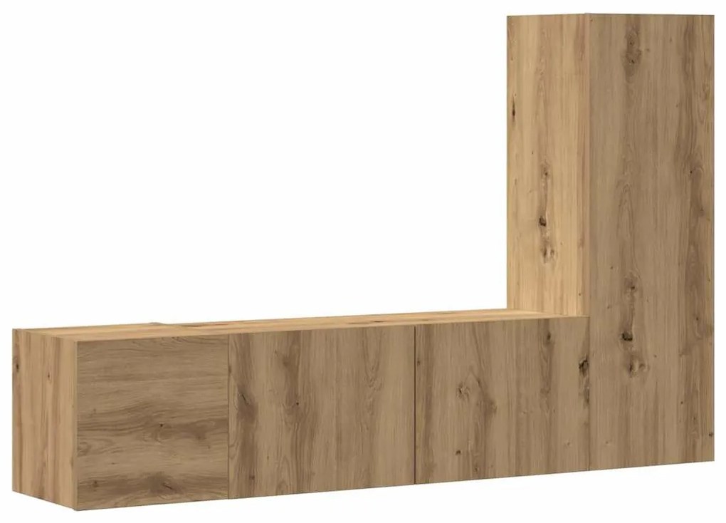 fali TV szekrények 3 db kézműves tölgy szerelt fa