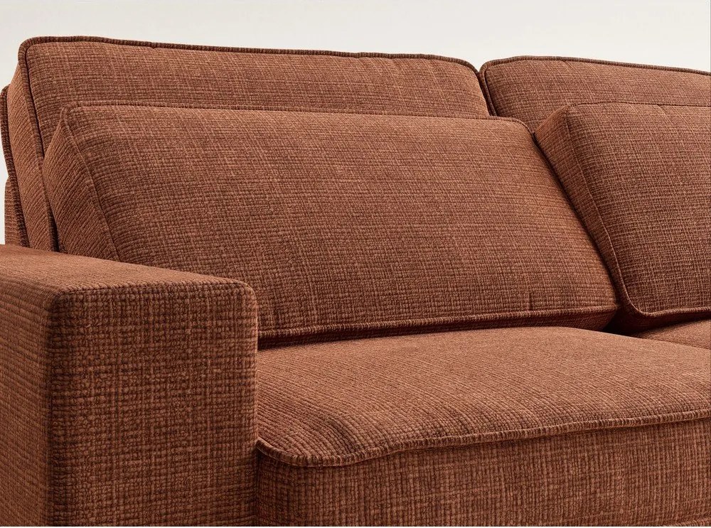 Rézszínű zsenília sarokkanapé (jobb oldali-L alakú) Kirou – Maison de Rêve