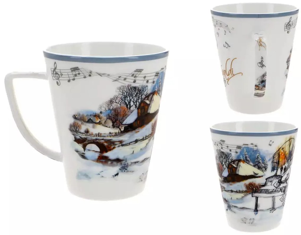 Vivaldi porcelán bögre díszdobozban - 400 ml Négy évszak Tél