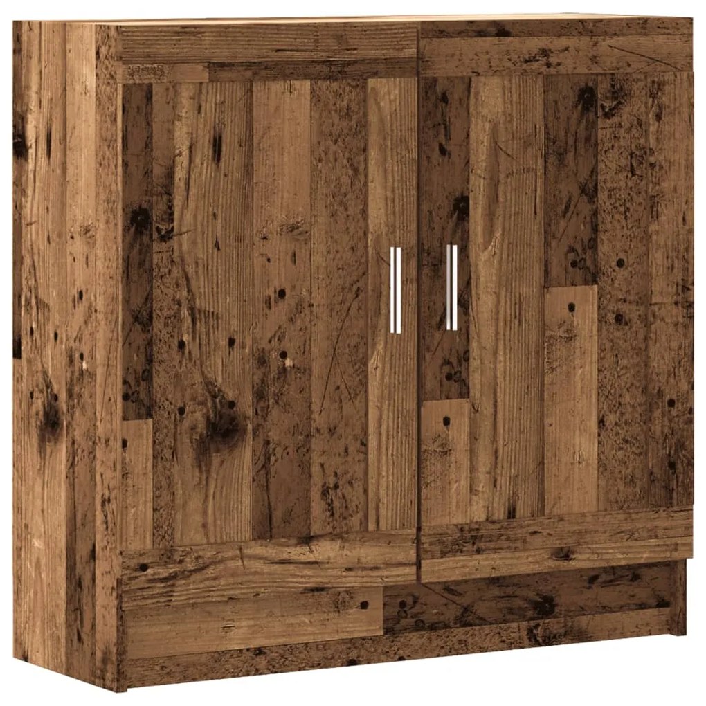 antik fa színű szerelt fa könyvszekrény 82,5 x 30,5 x 80 cm