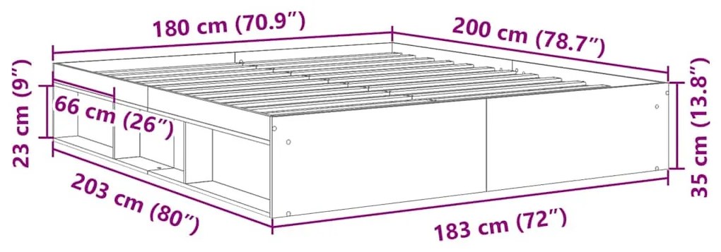 antik fa szerelt fa ágykeret matrac nélkül 180x200 cm