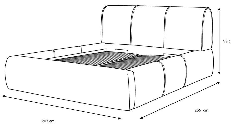 Narancssárga kárpitozott franciaágy tárolóhellyel, ágyráccsal 180x200 cm Vernon – Bobochic Paris
