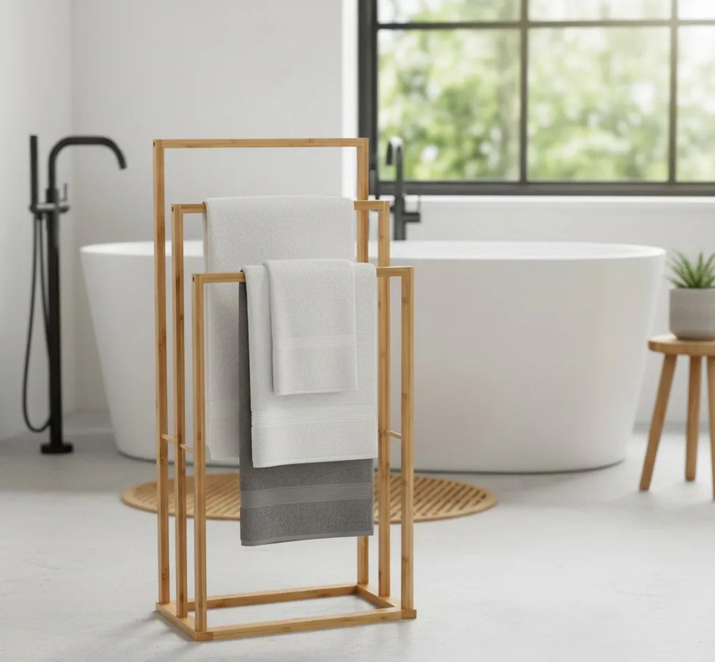 Bambusz törölközőtartó 3 szintes 42 x 24 x 82 cm