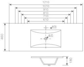 Lava beépíthető mosdó 51x 46 cm