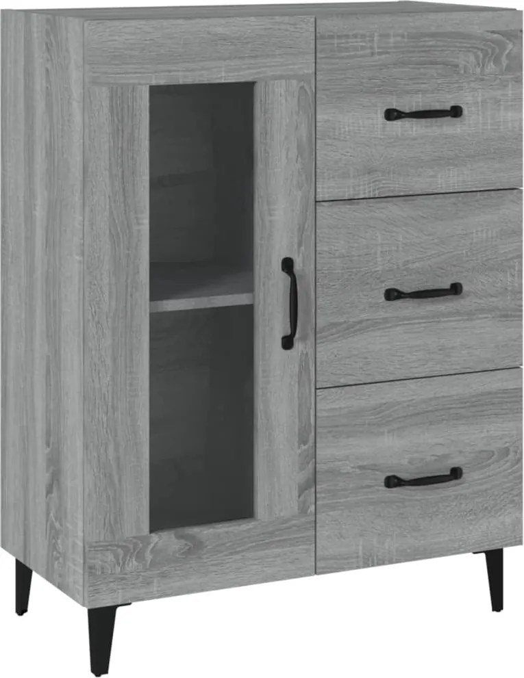 vidaXL szürke sonoma színű szerelt fa tálalószekrény 69,5 x 34 x 90 cm