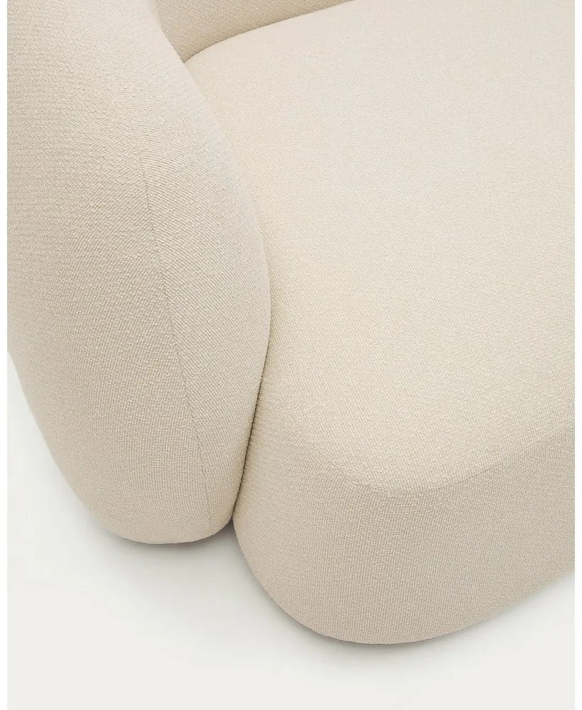 Krémszínű zsenília sarokkanapé (jobb oldali-heverő résszel) Martina – Kave Home