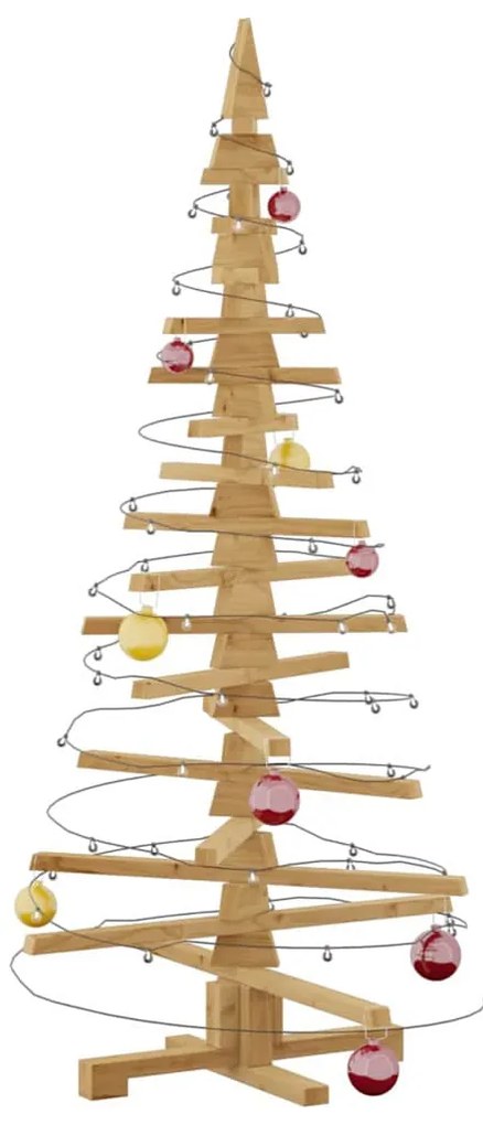 Fából készült Karácsonyfa állvánnyal Barna 150 cm Tömör fenyőfa