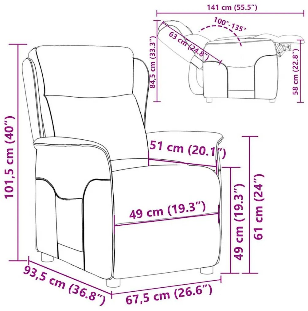 Fotel ágy Barna 67.5 x 93.5 x 101.5 cm szövet