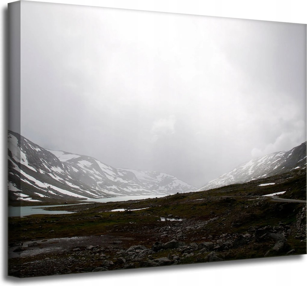 Vászonkép Természet Hegyek Téli tavak 50x40 cm