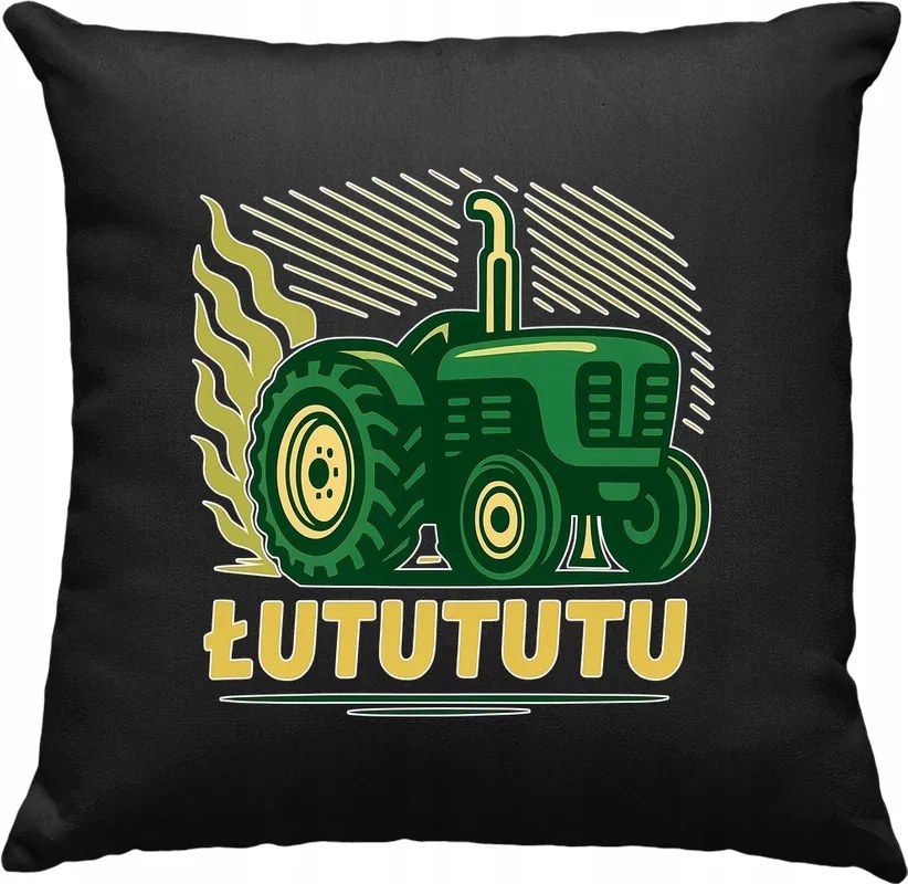 Traktor párna Lutututu Farmer fekete
