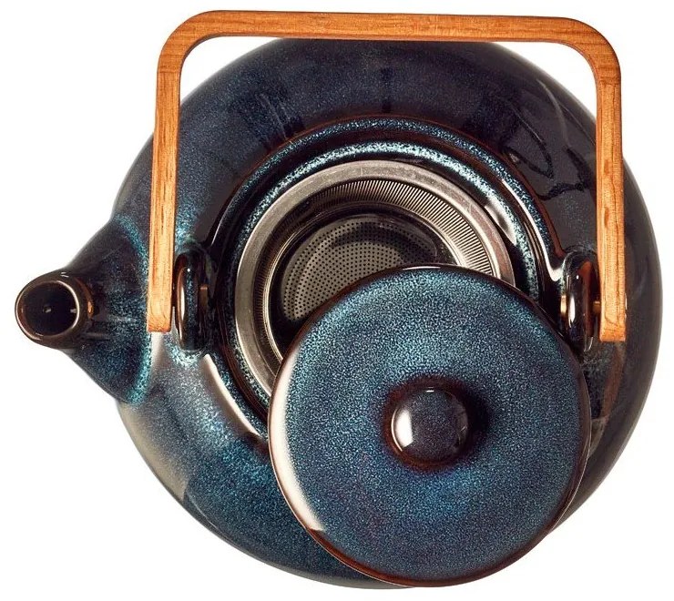 Sötétkék kerámia teáskanna szűrővel 1,2 l Gastro Blue – Bitz