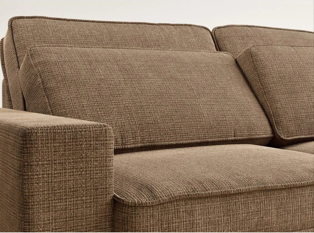 Világosbarna zsenília sarokkanapé (jobb oldali-L alakú) Kirou – Maison de Rêve