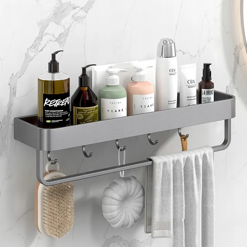 Fürdőszobai Akasztós Zuhanypolc Szürke 50CM