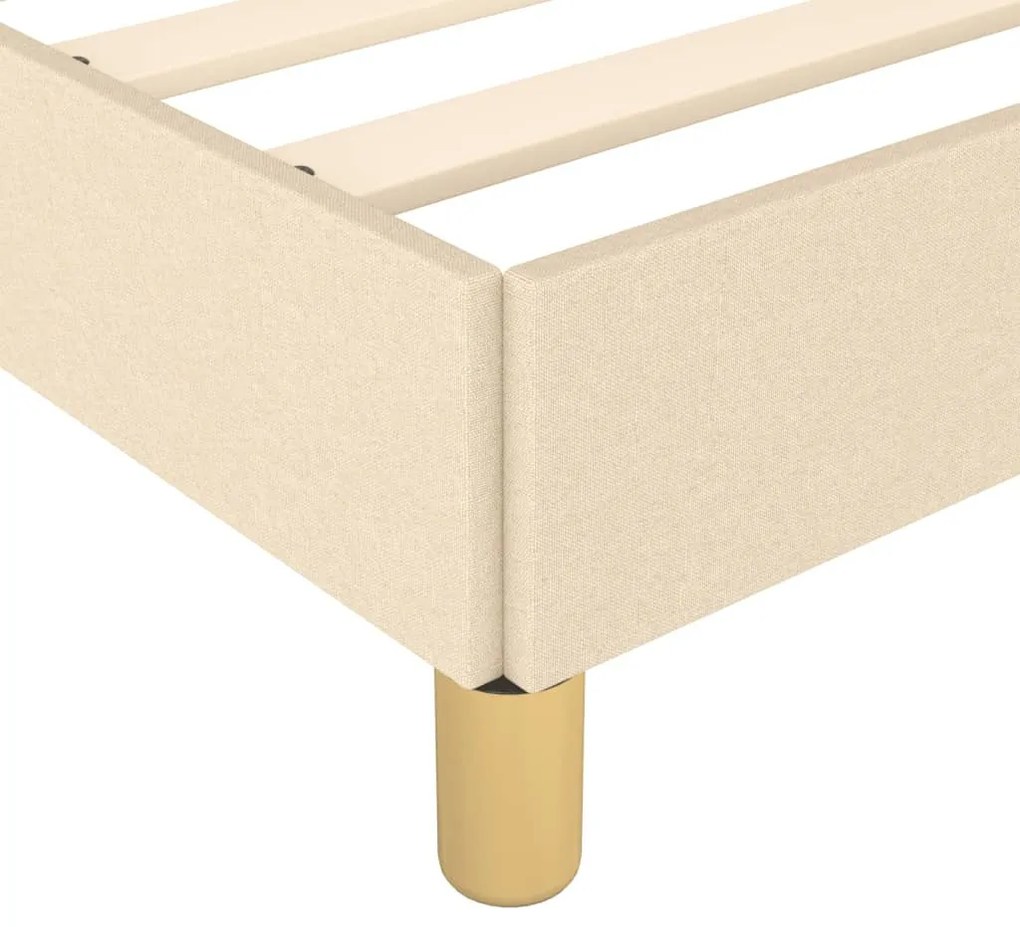 krémszínű szövet ágykeret matrac nélkül 90x200 cm