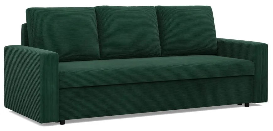 Zeus kanapéágy, kordbársony, hab töltet, egyenes kartámasz, zöld