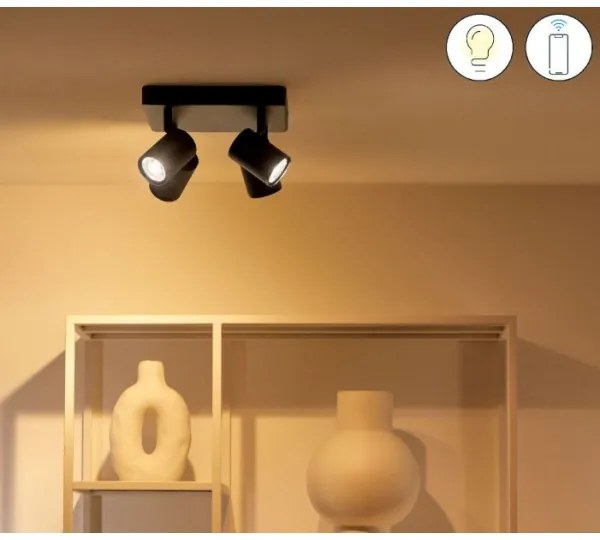 WiZ - LED RGBW Dimmelhető spotlámpa IMAGEO 4xGU10/4,9W/230V fekete Wi-Fi