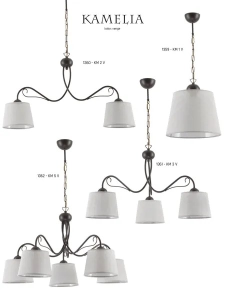 Jupiter 1360 - KM 2 V - Csillár láncon KAMELIA 2xE27/60W/230V