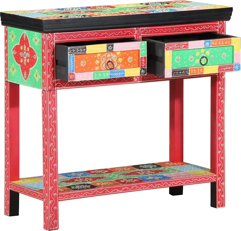 vidaXL Konzolasztal fiókkal tárolóval Sokszínű 80 x 35 x 76 cm