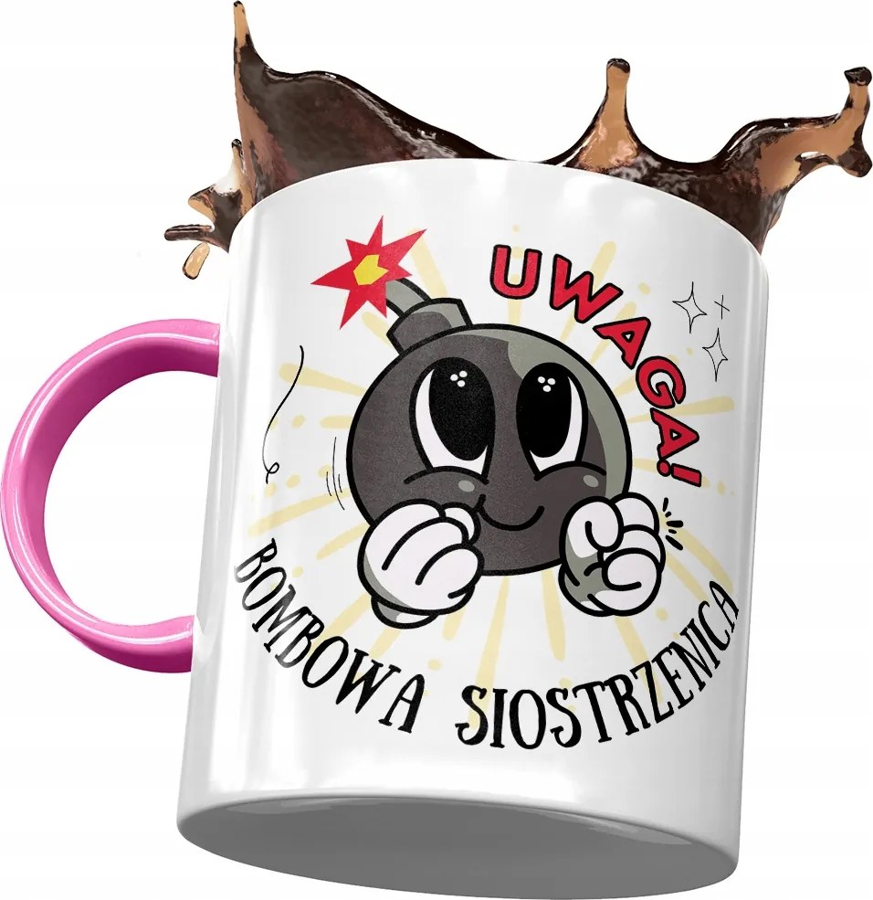 Rózsaszín Bögre Unokahúgnak Születésnapra Ajándék Nyomtatott Fotóval