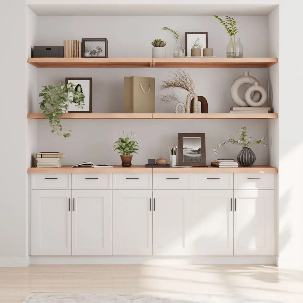 kezeletlen tömör tölgyfa fali polc 200x60x(2-4) cm