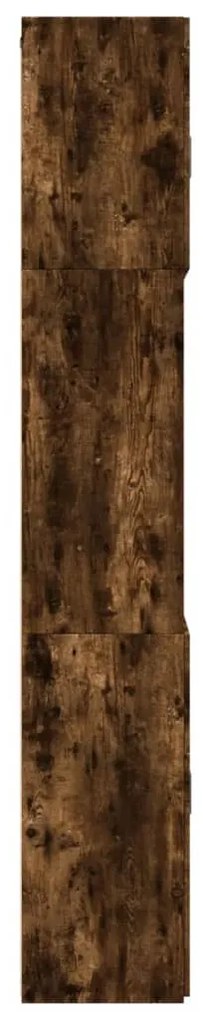 füstös tölgy színű szerelt fa magasszekrény 80 x 42,5 x 249 cm