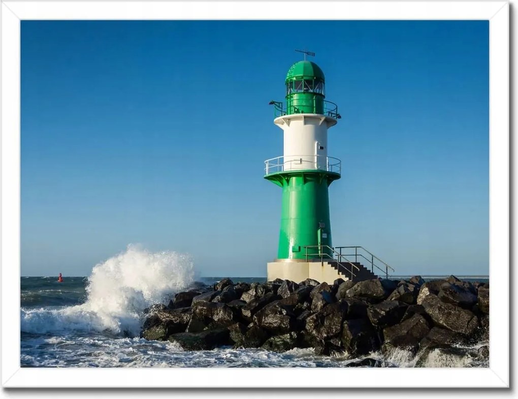 Poszterek keretben 40x30 Világítótorony Tenger