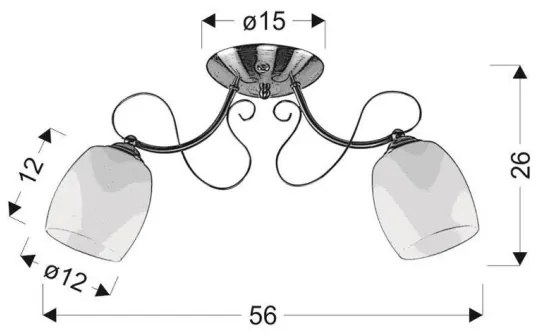 Felületre szerelhető csillár AMBA 2xE27/40W/230V