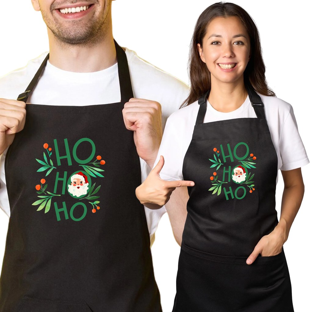 Konyhai kötény nyomott mintával Mikulás ajándék "Ho, ho"