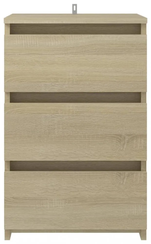 2 db sonoma tölgy színű szerelt fa éjjeliszekrény 40x35x62,5 cm