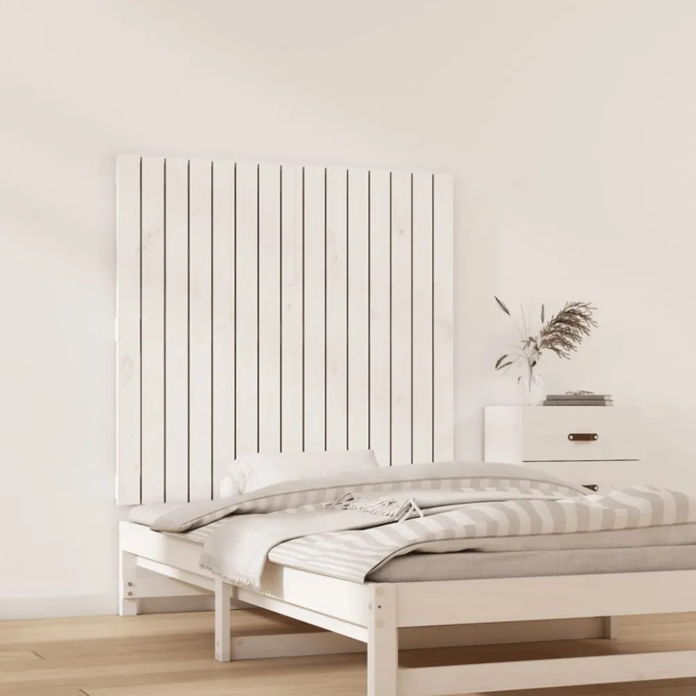 fehér tömör fenyőfa fali fejtámla 95,5 x 3 x 90 cm