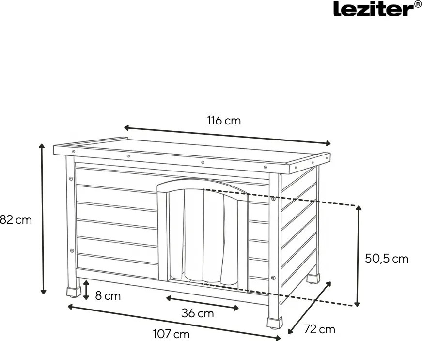 Smiley Basic kutyaház "XL" 116x72x82 cm