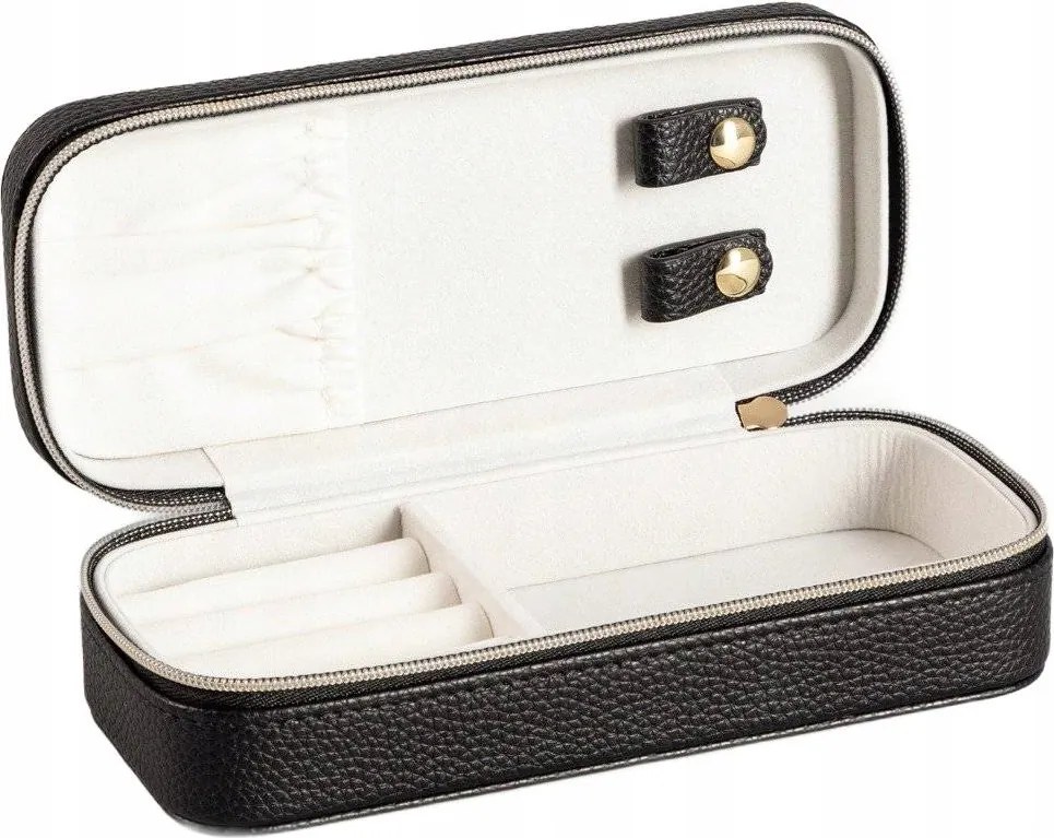 Linas Ékszertartó doboz öko bőrből fekete 17,5x8x5 cm Homla