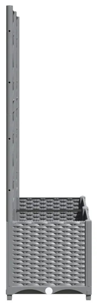 világosszürke PP rácsos kerti ültetőláda 80 x 40 x 136 cm
