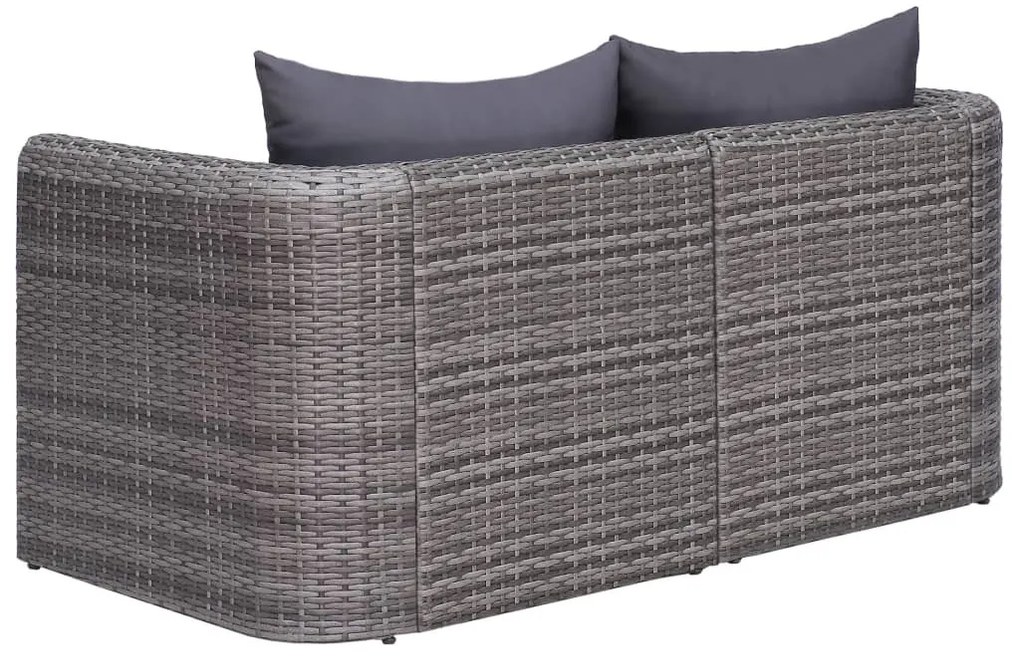 2 db szürke polyrattan kerti sarokkanapé