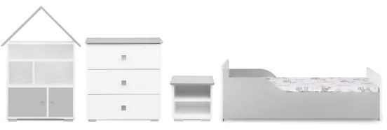 Szekrény PABIS 87x83 cm fehér/szürke